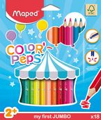 Maped Color'Peps Jumbo - 18 Crayons de couleur