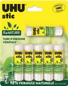 UHU stic ReNATURE - 6 Bâtons de colle - 8.2 g - Plastique écologique