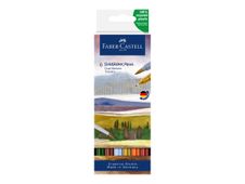 Faber-Castell Goldfaber Aqua Tuscany - 6 Feutres double pointe - rouge vénitien, terracotta, vert pin, siena foncé, vert ocre, bleu ciel pastel