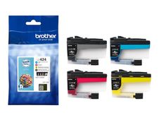 Brother LC424 - pack de 4 - noir, jaune, cyan, magenta - cartouche d'encre originale