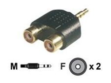 MCL Samar - adaptateur audio/stéréo JACK 3.5 (M) vers 2 prises RCA (F) - haute qualité