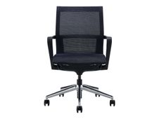 Chaise HARRY - pieds sur roulettes - avec accoudoirs - noir