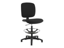Siège technique KILIMA - tabouret assis-debout - hauteur réglable jusqu'à 80 cm - repose-pieds - noir