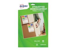 Avery - 60 Étiquettes multicolores pour déménagement - prêtes à l'emploi - 99 x 139 mm - DEM60
