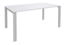 Bureau simple IRIS - L180 cm - Pieds aluminium - plateau Blanc perle