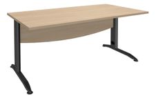 Bureau droit IDRA - L160 cm - Pieds anthracite - plateau imitation Chêne clair