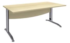 Bureau droit IDRA - L120 cm - Pieds alu - plateau imitation Erable