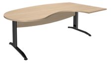 Bureau compact manager retour à droite IDRA - 200 cm - Pied anthracite - Chêne clair (Pieds de renfort obligatoire à rajouter - non inclus)