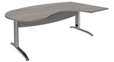 Bureau compact manager retour à droite IDRA - 200 cm - Pied alu - Chêne gris (Pieds de renfort obligatoire à rajouter - non inclus)