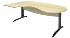 Bureau compact manager retour à gauche IDRA - 200 cm - Pied anthracite - Érable (Pieds de renfort obligatoire à rajouter - non inclus)