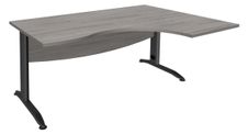Bureau compact à droite IDRA - L160 cm - Pieds anthracite - plateau imitation Chêne gris (Pieds de renfort obligatoire à rajouter - non inclus)