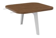 Tablette de liaison ou d'extension ILO - L67xP67 cm - Pieds blanc - structure noyer