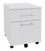 Caisson mobile EXPRIM/LOFTER/LEVEL - L43 x H56 x P60 cm - 2 tiroirs dont 1 DS - Blanc perle