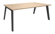 Bureau STEELY Manager - L180 x P100 x H72,5 cm - plateau imitation Chêne clair - Pieds carbone