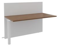 Banque d'accueil Module suivant haut OLA - L120 x H112 x P82,5 cm - structure blanc perle, plateau noyer