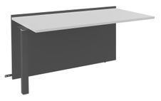 Banque d'accueil Module suivant bas OLA - L160 x H75,5 x P82,5 cm - structure carbone, plateau blanc perle