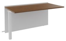 Banque d'accueil Module suivant bas OLA - L160 x H75,5 x P82,5 cm - structure blanc perle, plateau noyer