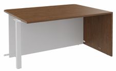 Banque d'accueil Module d'extrémité PMR OLA - L100 x H72,5 x P115 cm - structure blanc perle, plateau noyer
