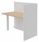 Banque d'accueil Retour direct haut OLA - L82,5 x H112 x P62,5 cm - structure blanc perle, plateau chêne clair
