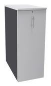 Caisson TOWER - L44 x H114 x P80 cm - 3 tablettes + 1 support DS réglable - structure anthracite - dessus et façade blanc perle