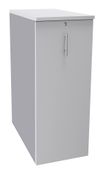 Caisson TOWER - L44 x H114 x P80 cm - 3 tablettes + 1 support DS réglable - structure alu - dessus et façade blanc perle