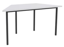 Table de réunion Trapèze - 140 x 70 cm - Pieds carrés anthracite - Blanc perle