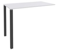 Table Lounge 2 Pieds - L140xH105xP80 cm - Pieds carbonne - plateau blanc perle
