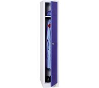 Vestiaire industrie propre monobloc 1 colonne - H180 x L30 x P50 cm - gris/bleu