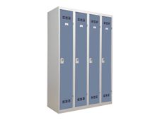 Vestiaire Industrie Propre - 4 portes - 180 x 120 x 50 cm - gris/beu