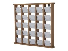 Promocome - Présentoir de cartes de visite mural - 5 x 5 compartiments - finition bois foncé