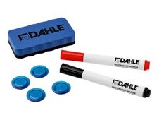 DAHLE - Kit d’effaçage comprenant 1 brosse magnétique + 4 aimants 30 mm + 2 marqueurs