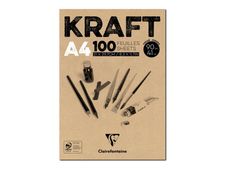 Clairefontaine Kraft - Bloc de dessin encollé - A4 - 100 feuilles - 90 gr