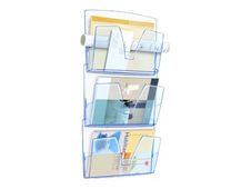 CEP Ice Blue - Corbeille murale 3 compartiments - bleu translucide
