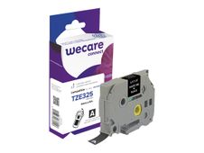 Wecare ruban d'étiquette compatible Brother TZE325 - 1 rouleau (0,9 cm x 8 m) - fond noir écriture blanche