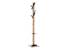Porte-manteau en bois naturel avec porte parapluie EASYCLOTH - noir