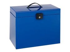 Esselte - Classeur ménager en métal (valisette) avec 5 dossiers suspendus - bleu
