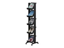 Présentoir mobile Corner - 5 tablettes pour documents format 24 x 32 cm - noir