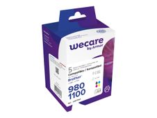 Cartouche compatible Brother LC1100/LC980 - pack de 5 - noir x2, cyan, magenta, jaune - Wecare