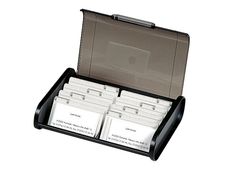Exacompta - Fichier pour 400 cartes de visite avec 8 intercalaires alphabétiques - noir/gris