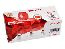 METO Proline - Boîte de 6 rouleaux de 1000 étiquettes enlevables - 26 x 12 mm - rouge - pour étiqueteuse 1 ligne