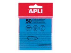 Apli - Notes adhésives - 50 feuilles - 75 x 75 mm - transparentes bleu