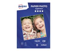 Avery - Papier Photo brillant - 13 x 18 cm - 230 g/m² - impression jet d'encre - 35 feuilles