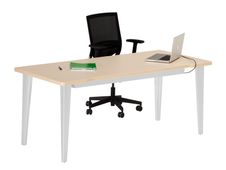 Bureau EVIDENCE - 160 cm - Pieds aluminium - Plateau imitation hêtre