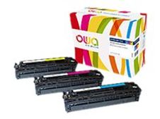 Cartouche laser compatible HP 131A - pack de 3 - cyan, magenta, jaune - Owa K35593OW