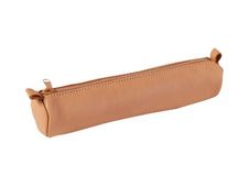 Clairefontaine - Trousse ronde petit format - cuir naturel