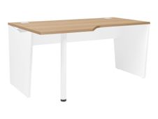 Bureau compact 90° à gauche YES ! - 160 cm - Pieds panneaux fixes - Chêne