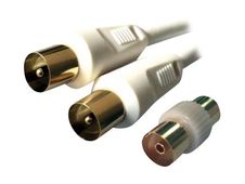 MCL Samar - câble d'antenne 90dB (M)/(M) 9,5 mm + adaptateur (F)/(F) - 1 m