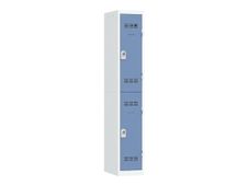 Vestiaire multicases - 1 colonne - 2 portes - 180 x 30 x 50 cm - gris/beu