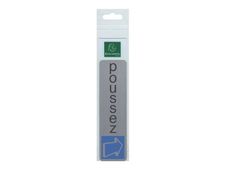 Exacompta - Plaque de signalisation Poussez - 165 x 44 mm - aluminium brossé