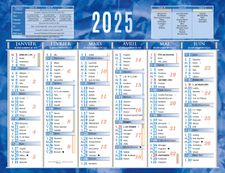 Calendrier bancaire année civile BOUCHUT "205 Bleu" 13,5 x 17, 5 cm coloris bleu 70 %